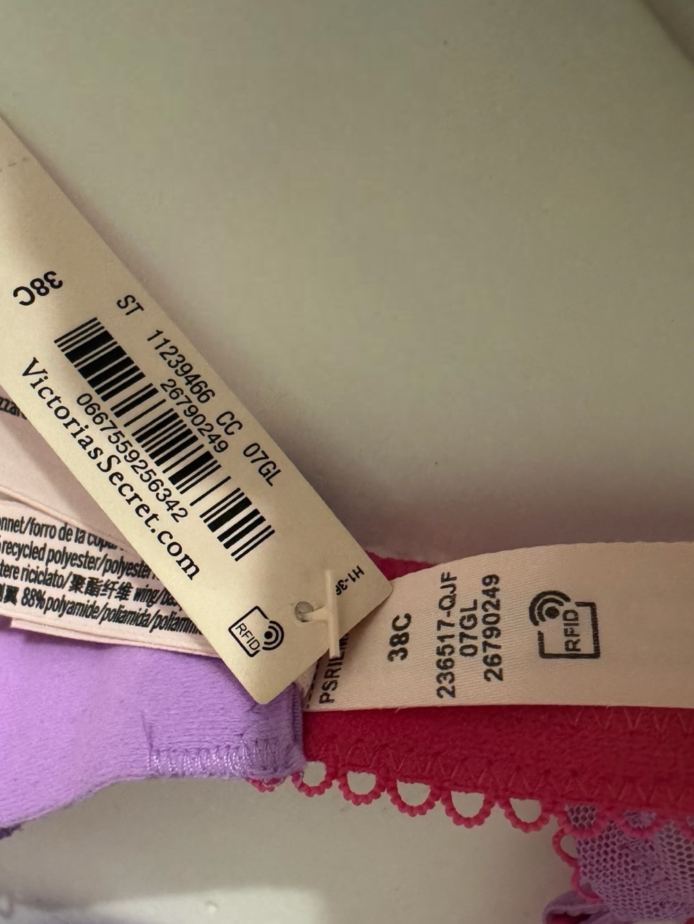 NWT Victoria’s Secret Tease Lace-Trim Satin Push-Up Bra in Purple Paradise 38C - Picture 6 of 7